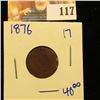 Image 1 : 1876 SEMI KEY DATE INDIAN HEAD PENNY