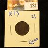 Image 1 : 1873 SEMI KEY DATE INDIAN HEAD PENNY WITH FULL LIBERTY IN THE HEADRESS
