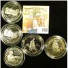 Image 1 : 5 PROOF COMMEMORATIVE HALF DOLLARS… INCLUDED INTHIS LOT IS A SILVER JAMES MADISON/CONSTITUTION, BICE