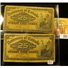 Image 1 : 2 CANADIAN FRACTIONAL NOTES "SHINPLASTERS" DATED 1900