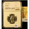 Image 1 : 1940 WASHINGTON QUARTER GRADED PROOF 64 WITH A STAR DENOTATION BY NGC.  THE STAR DENOTES SUPERIOR EY