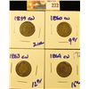 Image 1 : 1859CN, 1860CN, 1863CN, AND 1864CN INDIAN HEAD PENNIES