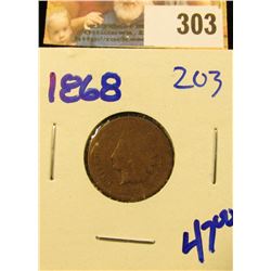 1868 KEY DATE INDIAN HEAD PENNY