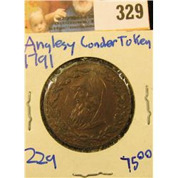 ANGLESEY MINES HALFPENNY DATED 1791… THIS IS A CONDER TOKEN.  THEY WERE PRIVATELY STRUCK DUE TO A SH