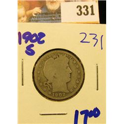 1902-S BARBER QUARTER