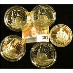 4 PROOF STATUTE OF LIBERTY HALVES PLUS 1 SILVER GEORGE WASHINGTON HALF DOLLAR