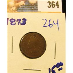 1873 INDIAN HEAD PENNY WITH LIBERTY VISIBLE