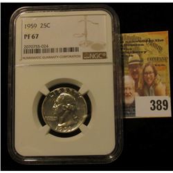 1959 WASHINGTON QUARTER GRADED PROOF 67