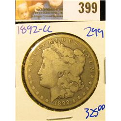 KEY DATE 1892-CC CARSON CITY SILVER DOLLAR