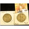 Image 1 : 1933 S & 36 S Walking Liberty Half Dollars, VG.