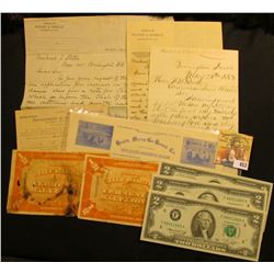 1882-1891 Correspondence from the "Department of the Interior Bureau of Pensions"; pair of Malt Liqu