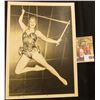 Image 1 : Black & White 5" x 7" photo of Betty Hutton on a trapeze. Personally autographed by Betty Hutton.