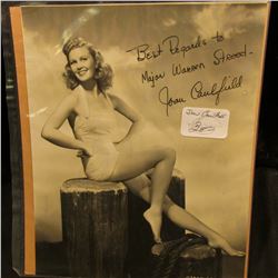 7 1/2" x 9" Autographed black and white photo of Beatrice Joan Caulfield (June 1, 1922 – June 18, 19