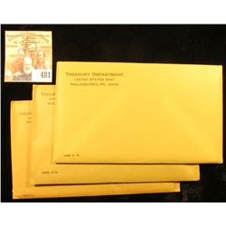 1962, 63, & 64 U.S. Proof Sets in original unopened envelopes as issued.