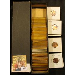 9" x 2" x 2" Coin Stock Box full of High grade Lincoln Cents dating 1969-74.