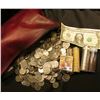 Image 1 : Over $40 face value in U.S. Coins in a Bloomfield, Iowa "Davis County Savings Bank" Zipper money bag