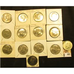 1967 P, 71 P, D, 72 P, D, 73 P, D, 74 P, D, 76 P, D, 77 P, D, & S Kennedy Half Dollars, all either B