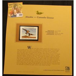 2003 Alaska Waterfowl $5.00 Stamp, mint, unused with original literature mounted in a plastic page. 