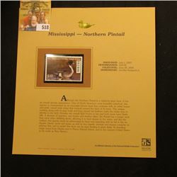 2003 Mississippi Waterfowl $10.00 Stamp, mint, unused with original literature mounted in a plastic 