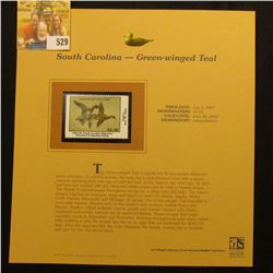 2003 South Carolina Waterfowl $5.50 Stamp, mint, unused with original literature mounted in a plasti