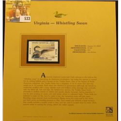 2003 Virginia Waterfowl $5.00 Stamp, mint, unused with original literature mounted in a plastic page