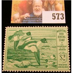 1949 RW16 Federal Migratory Bird Hunting $1 Stamp, unsigned, original gum, NH, VF.