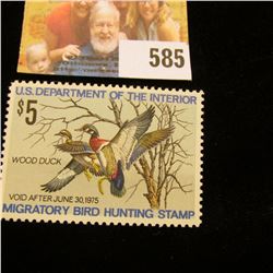 1974 RW 41 Federal Migratory Bird Hunting $5 Stamp, unsigned, original gum.