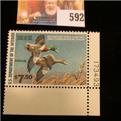 1980 RW 47 Federal Migratory Bird Hunting $7.50 Stamp, unsigned, original gum, NH, VF, Line number s