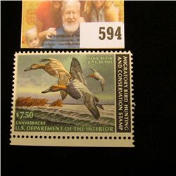1982 RW 49 Federal Migratory Bird Hunting $7.50 Stamp, unsigned, original gum, NH, VF.