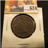 Image 1 : 1852 U.S. Large Cent, VG.