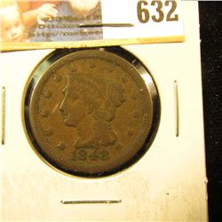 1848 U.S. Large Cent, VG.