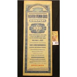 1957 "United States of America Commonwealth of Pennsylvania North Penn Gas Company $100 First Mortga