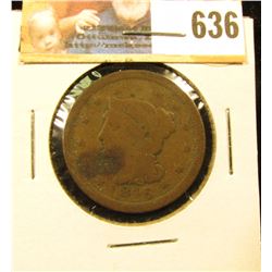 1846 U.S. Large Cent, VG.