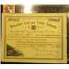 Image 1 : Oct. 1st, 1917 Stock Certiticate No. 83 for 1146 Shares at $100 per Share of "Richardson Land and Ti