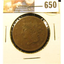 1839 U.S. Large Cent, VG.