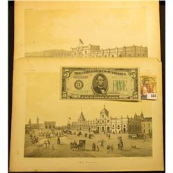 (2) 8 1/2" x 11 1/2" Steel engraved plate images of Mexican "The Palace" & "The Mint", both "P.S. Du