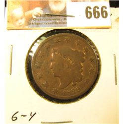 1829 U.S. Large Cent, Newcomb No. 8, Good..