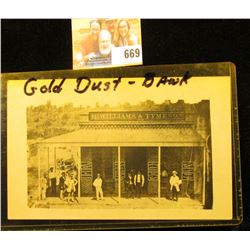 McWilliams & Tymeson Post card 1870 era, These were Express Agents from Oroville, Ca. depicts a Bank