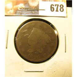 1820 U.S. Large Cent, Good.