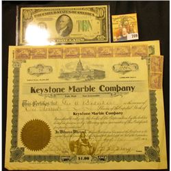 May 17th, 1902 "Keystone Marble Company" Stock Certificate No. 70 for 1000 Shares of Capital Stock, 