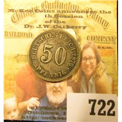 1876B Germany 50 Pfennig, Y13, EF.