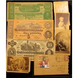1865 Civil War Era Stamped Cover from New Orleans, Loisiana; (4) Civil War Era Black & White Photos,