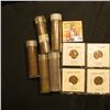 Image 1 : 1919, 23, 36, & 37 Lincoln Cents in holders; & (5) Rolls of Cents in plastic tubes including a solid