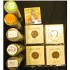 Image 2 : 1919, 23, 36, & 37 Lincoln Cents in holders; & (5) Rolls of Cents in plastic tubes including a solid