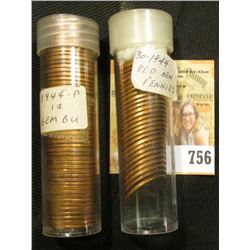 (77) 1944 P BU to Gem BU Lincoln Cents in a pair of plastic tubes.