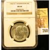 Image 1 : 1946 Booker T. Washington Silver Commemorative Half Dollar slabbed NGC MS 64. Nice and white brillia