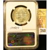 Image 2 : 1946 Booker T. Washington Silver Commemorative Half Dollar slabbed NGC MS 64. Nice and white brillia