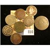 Image 1 : Early 1800 U.S. Large Cent; 1867, 1868, 1869, & 1882/3? U.S. Shield Nickels; 1883 With Cents, 1886, 