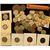 Image 1 : (50) Old U.S. Wheat Cents and a mixed selection of unsorted U.S. & Foreign Coins. Some Silver.