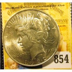 1922 P U.S. Peace Silver Dollar, Brilliant Uncirculated.